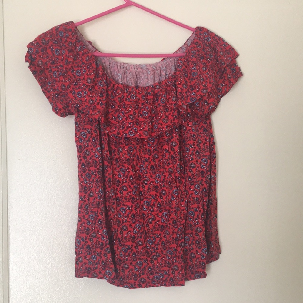 Red floral Blouse